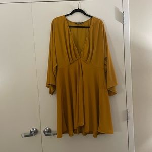 Boohoo 70s dress with bell sleeves